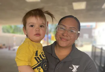 toddler with Y Academy teacher
