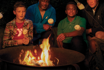 Overnight camp fire