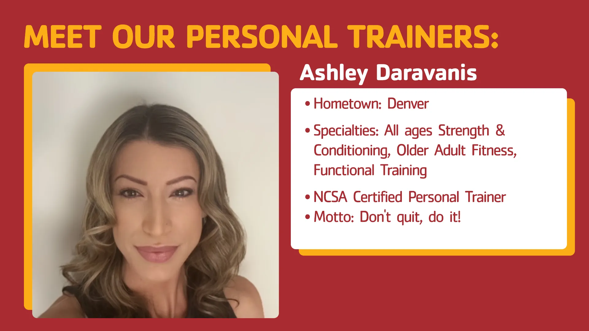Ashley Daravanis Denver YMCA Personal Trainer