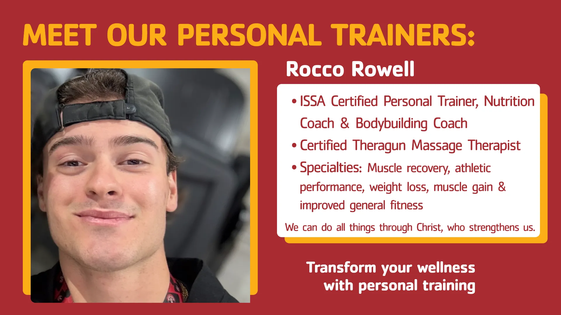 Rocco Rowell Denver YMCA Personal Trainer