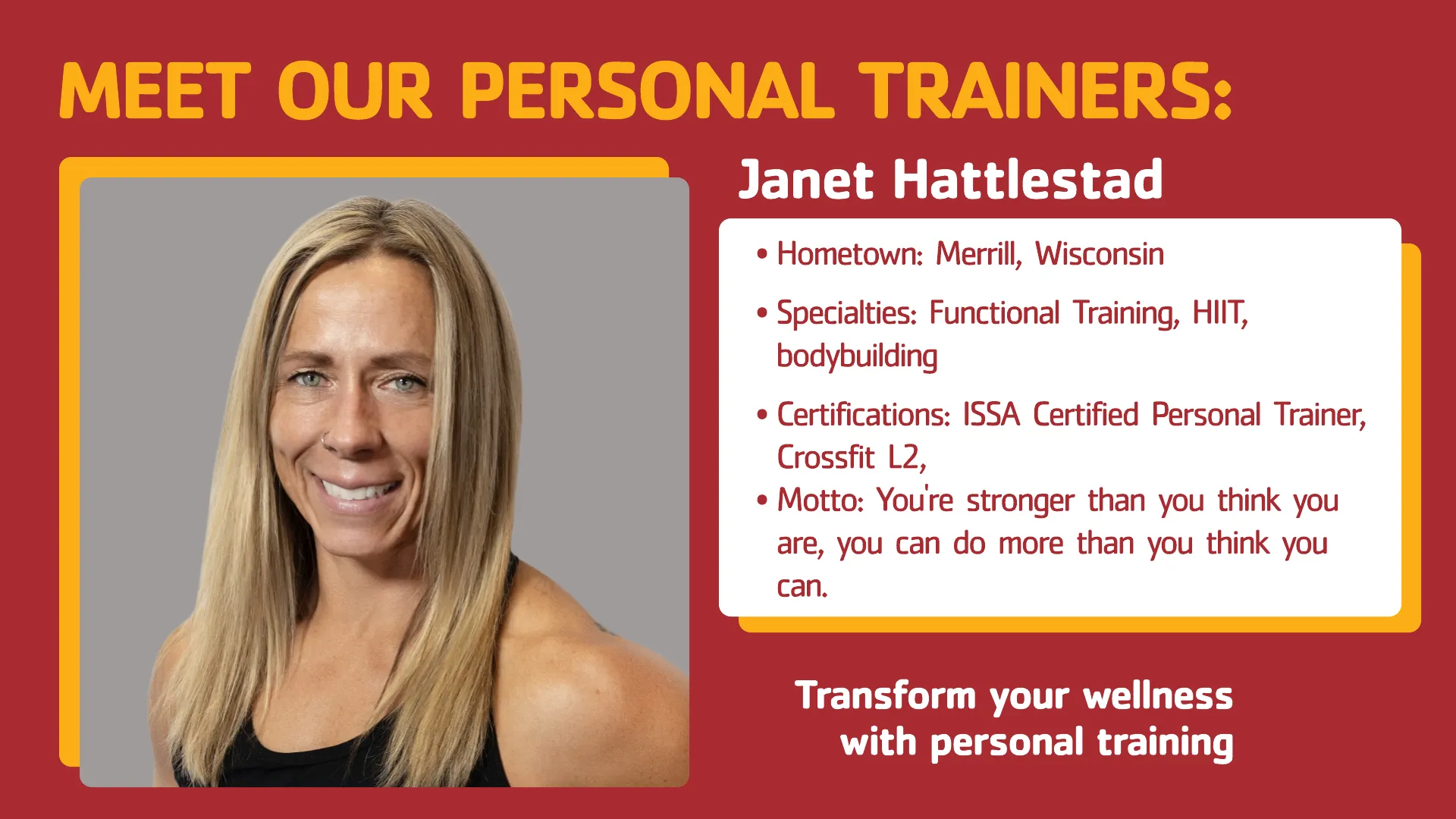 Janet Personal Trainer Arvada YMCA