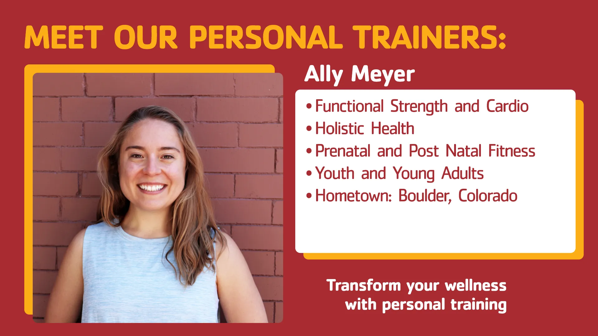 Ally Meyer Personal Training Denver YMCA